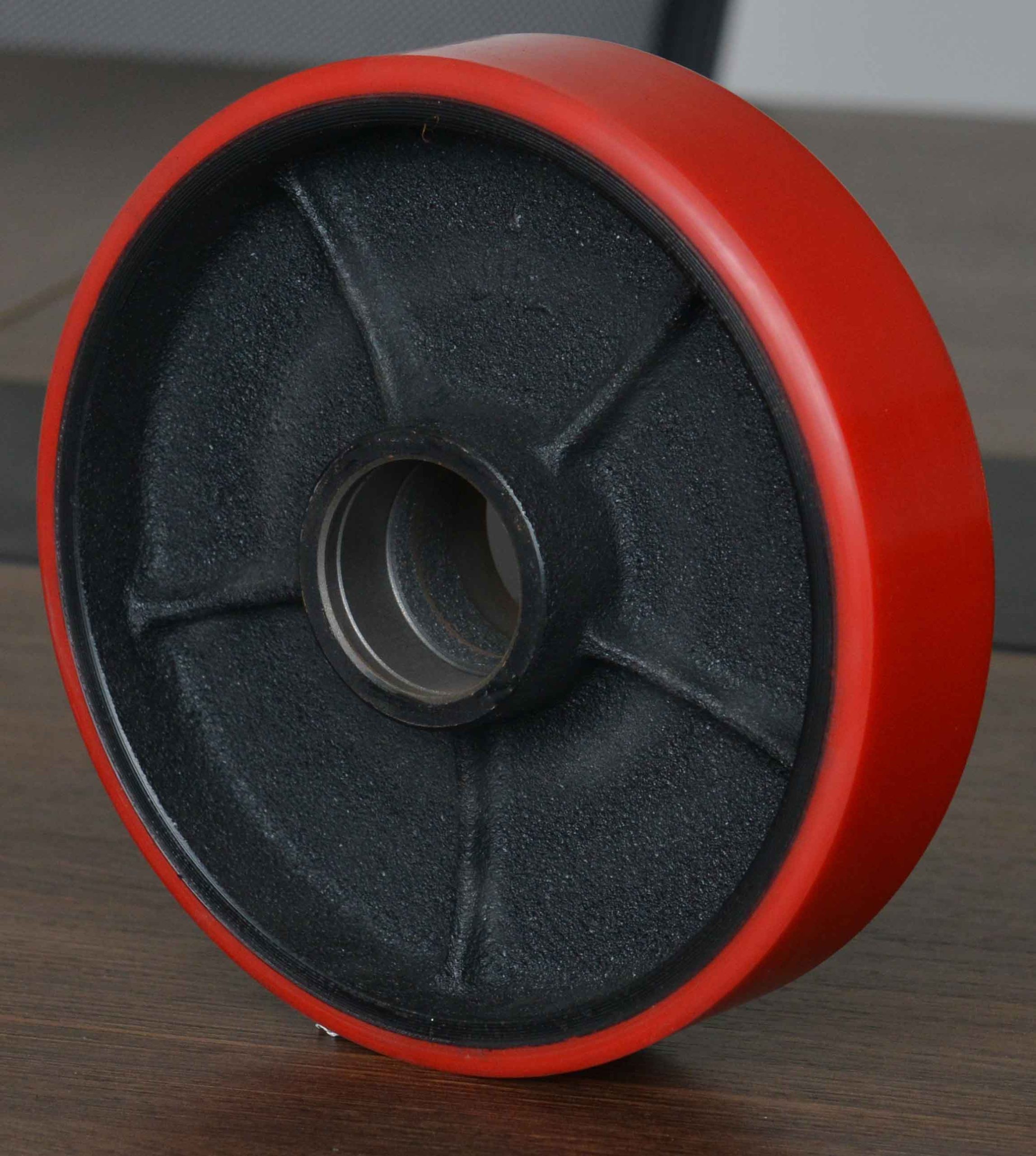 180 mm (7 in) × 50 mm (2 in) Polyurethane On Cast Iron Core Pallet Jack Steer Wheel