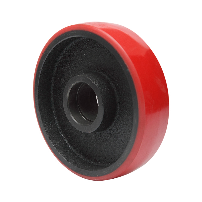 180 mm (7 in) × 50 mm (2 in) Polyurethane On Cast Iron Core Pallet Jack Steer Wheel,Crowned Tread