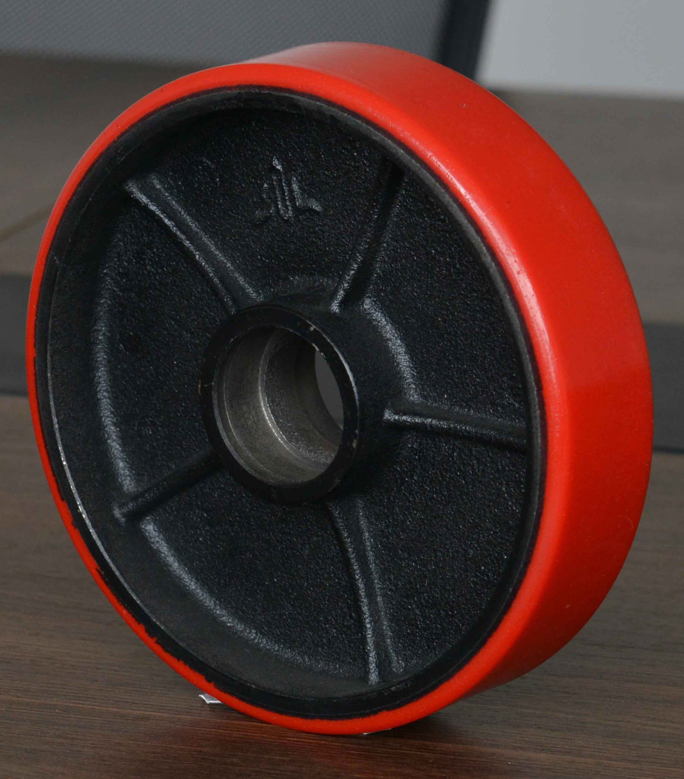 200 mm (8 in) × 50 mm (2 in) Polyurethane On Cast Iron Core Pallet Jack Steer Wheel